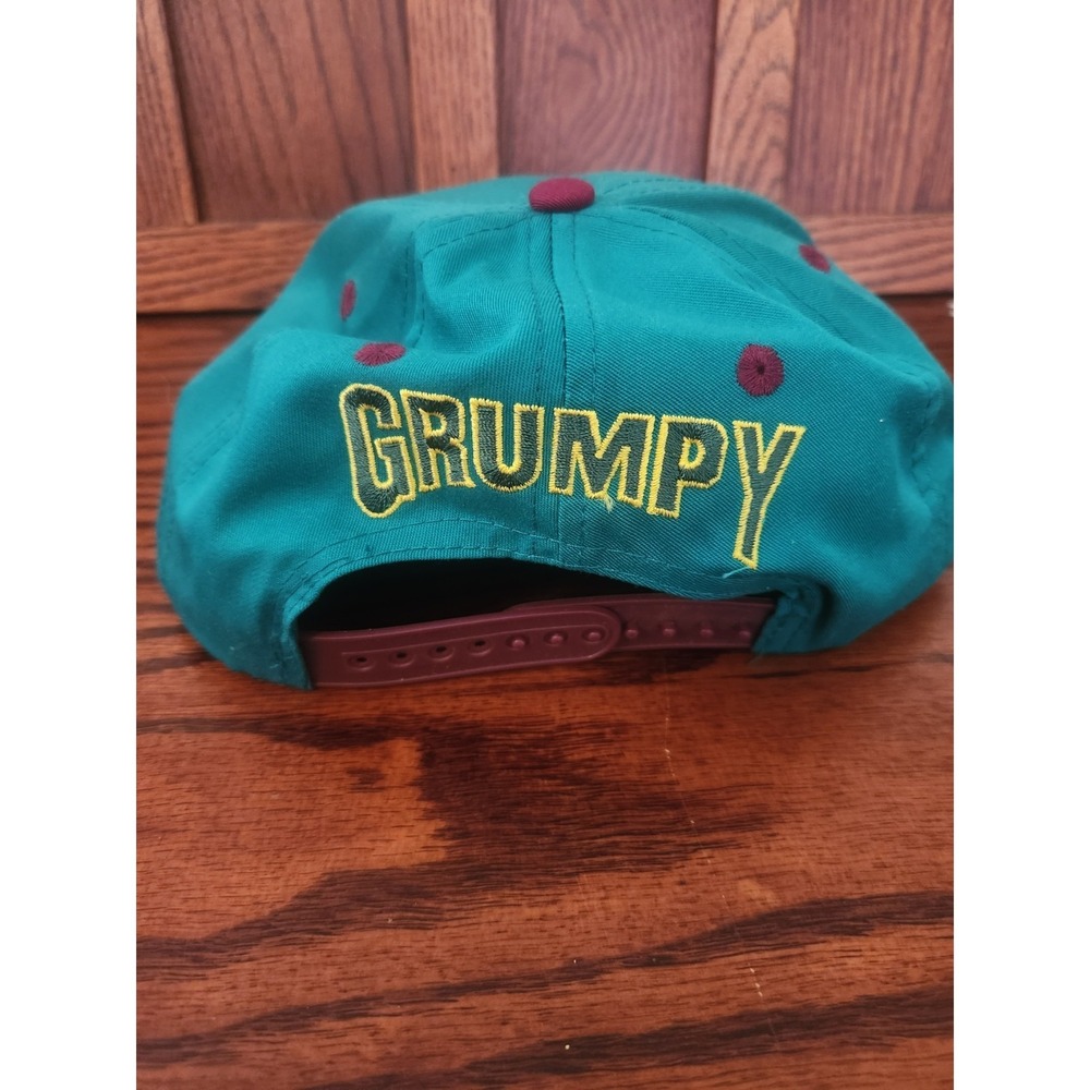 Vintage 90's Disney Grumpy Snapback Baseball Hat Cap Taiwan Snow White Dwarfs - Picture 3 of 5
